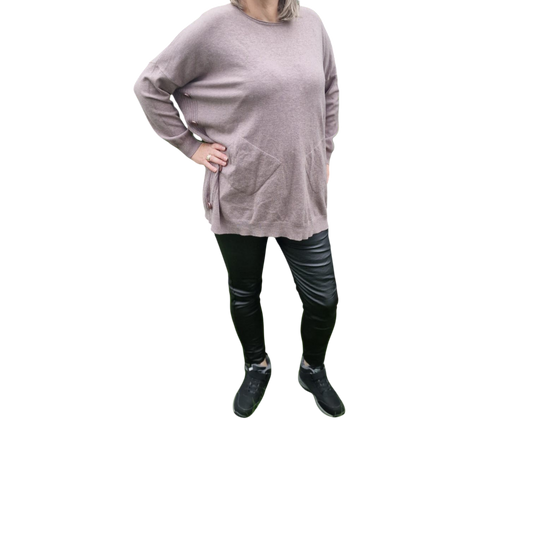 Pullover in Taupe und Schwarz