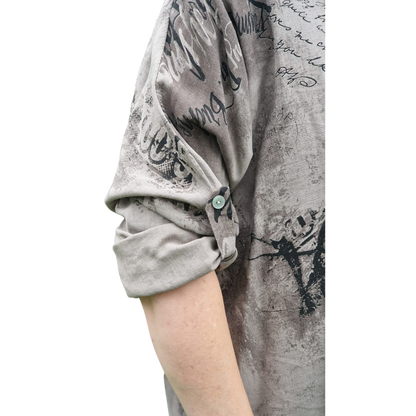 Blusenshirt taupe gemustert