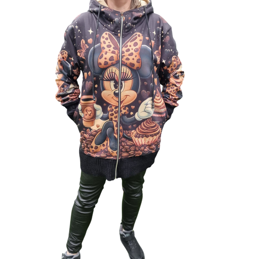 Jacke bedruckt Minnie Mouse mit Strickbündchen