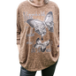 Pullover mit Schmetterlingsdruck und Strasssteinen