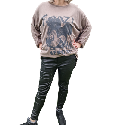 Shirt Mickey Mouse Druck Langarm