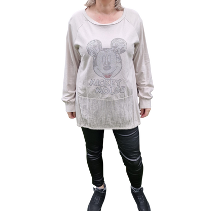 Langarmshirt Vokuhila mit Mickey Mouse