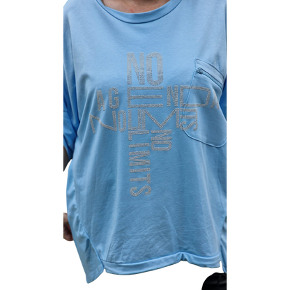Shirt mit Brusttasche Vokuhila-Schnitt