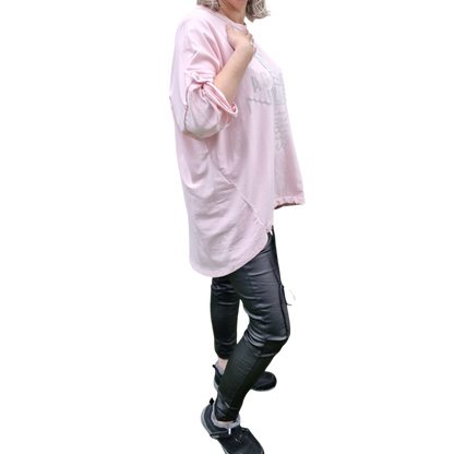 Shirt mit Brusttasche Vokuhila-Schnitt