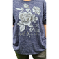 Pullover mit Rosendruck und Strasssteinen