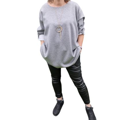 Basic Shirt Langarm mit Kette bis Gr. 50