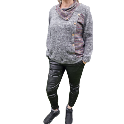 Weicher Pullover grau melliert