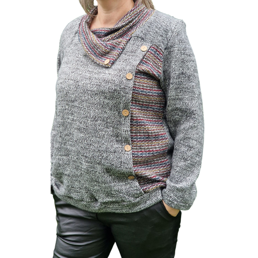 Weicher Pullover grau melliert