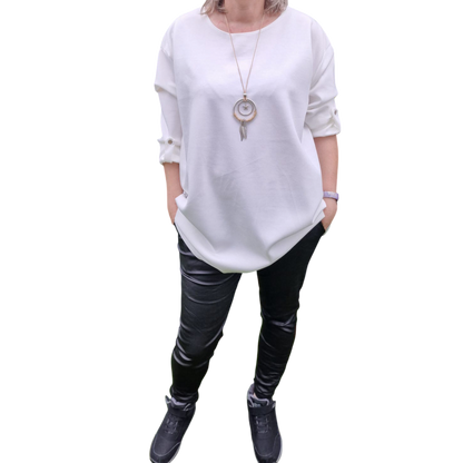 Basic Shirt Langarm mit Kette bis Gr. 50
