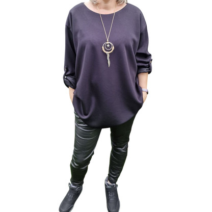 Basic Shirt Langarm mit Kette bis Gr. 50