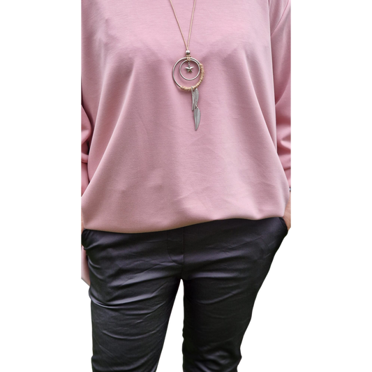 Basic Shirt Langarm mit Kette bis Gr. 50