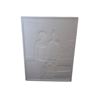 personalisiertes 3D Druckbild schwarz/weiss mit festem Ständer