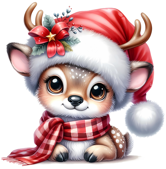 Bügelbild Rentier liegend Weihnachten 24
