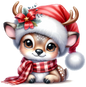 Bügelbild Rentier liegend Weihnachten 24