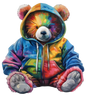 Bügelbild Teddy Regenbogen