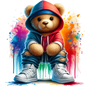 Bügelbild Teddy Hiphop 1