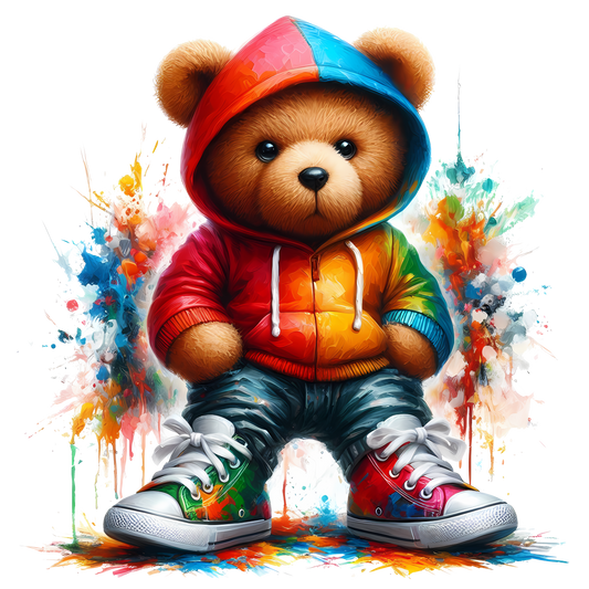 Bügelbild Teddy Hiphop 2