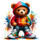 Bügelbild Teddy Hiphop 2