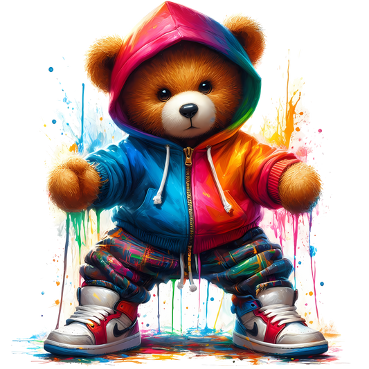 Bügelbild Teddy Hiphop 5