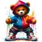 Bügelbild Teddy Hiphop 5